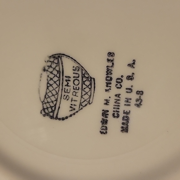 Vtg 40's Bread Butter Plate Edwin Knowles Peony Rose Pink Gold Trim - Picture 3 of 3